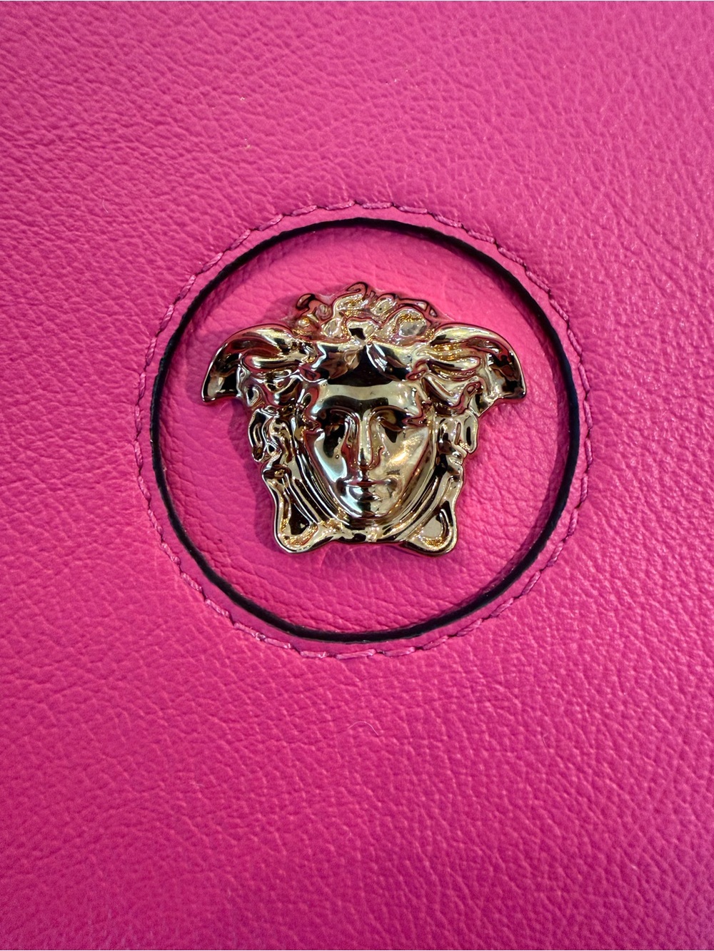 Versace La Medusa Vitello Shoulder Bag Hot Pink Gold Like New - Picture 3 of 12